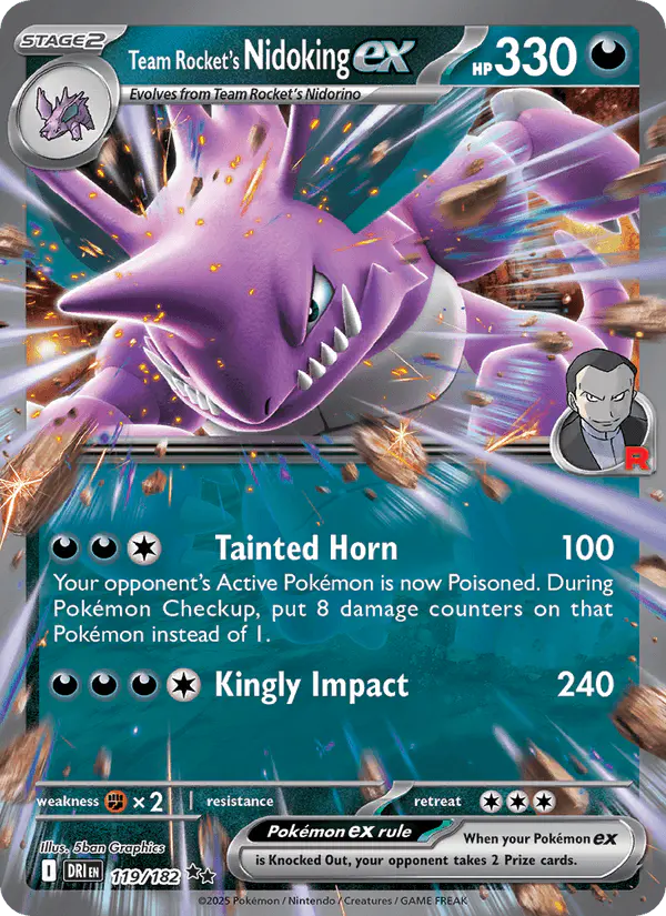 Carta Team Rocket's Nidoking ex 119/182 de Destined Rivals