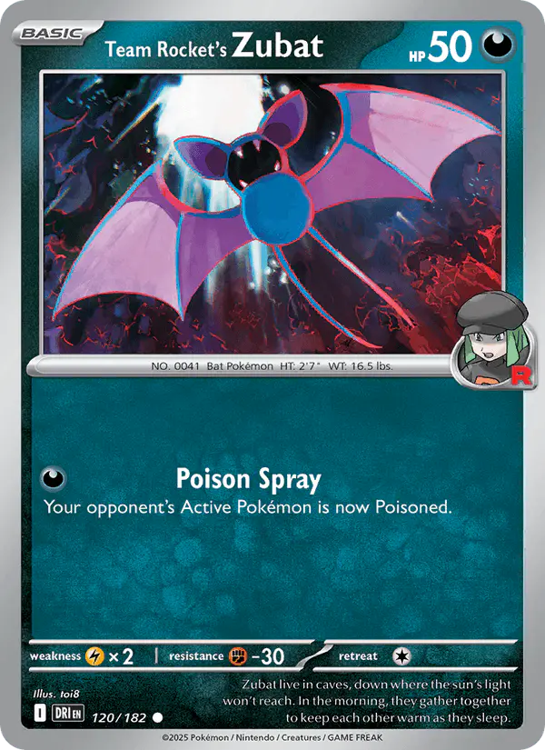 Carta Team Rocket's Zubat 120/182 de Destined Rivals