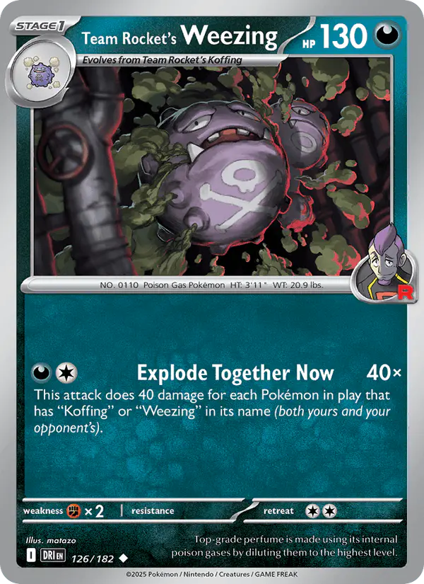 Carta Team Rocket's Weezing 126/182 de Destined Rivals