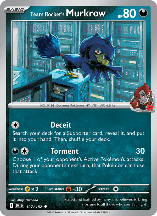 Carta Team Rocket's Murkrow 127/182 de Destined Rivals