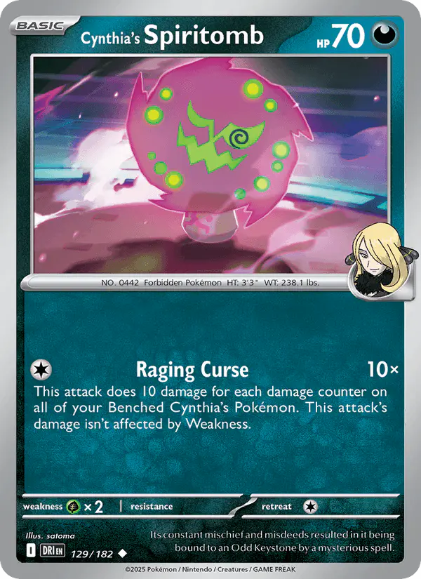 Carta Cynthia's Spiritomb 129/182 de Destined Rivals