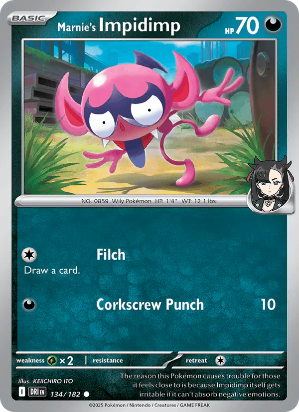 Carta Marnie's Impidimp 134/182 de Destined Rivals