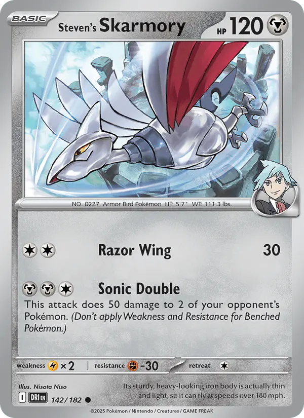 Carta Steven's Skarmory 142/182 de Destined Rivals