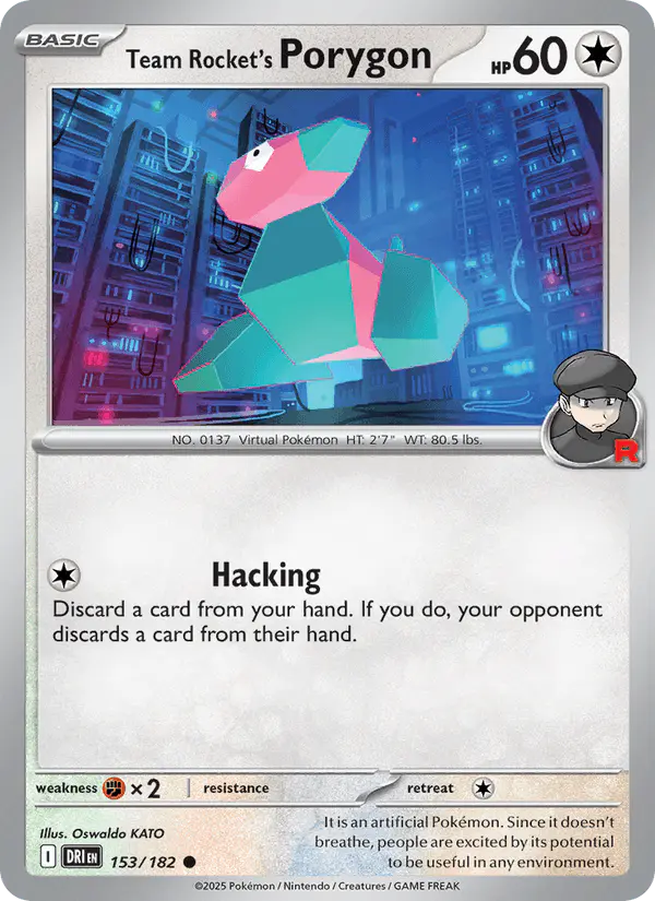 Carta Team Rocket's Porygon 153/182 de Destined Rivals