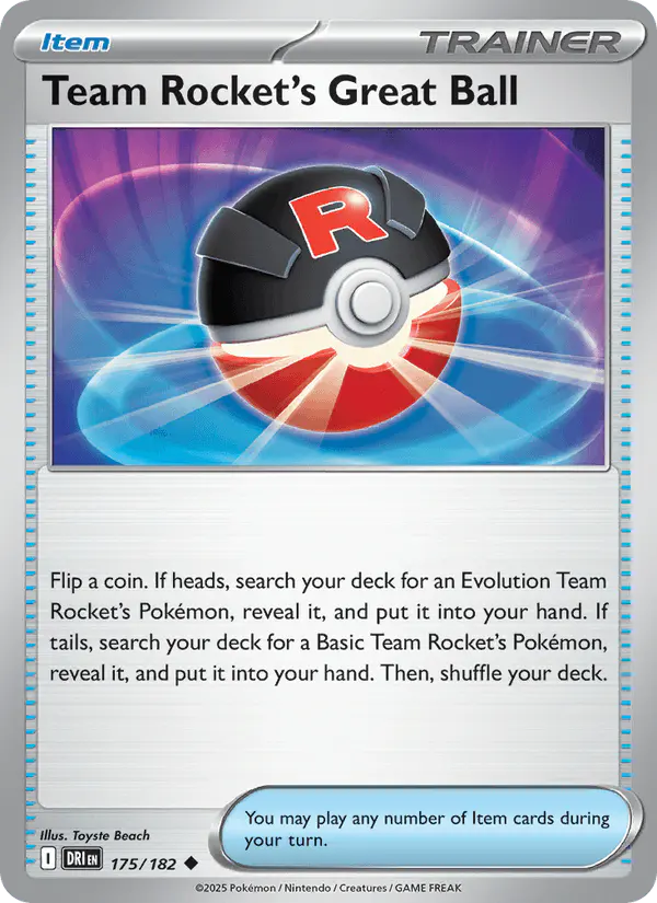 Carta Team Rocket's Great Ball 175/182 de Destined Rivals