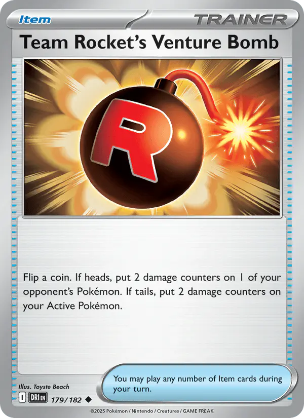 Carta Team Rocket's Venture Bomb 179/182 de Destined Rivals