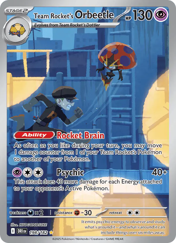 Carta Team Rocket's Orbeetle 198/182 de Destined Rivals