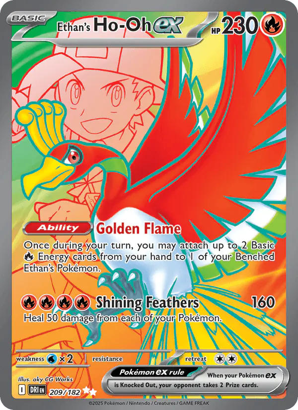 Carta Ethan's Ho-Oh ex 209/182 de Destined Rivals