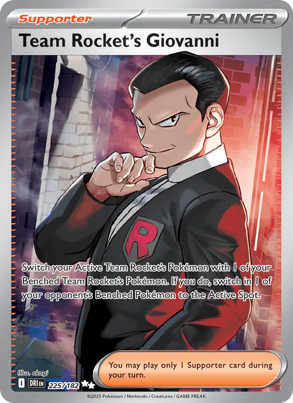 Carta Team Rocket's Giovanni 225/182 de Destined Rivals