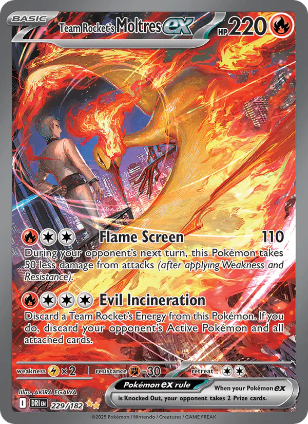 Carta Team Rocket's Moltres ex 229/182 de Destined Rivals