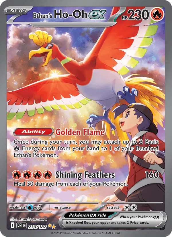Carta Ethan's Ho-Oh ex 230/182 de Destined Rivals