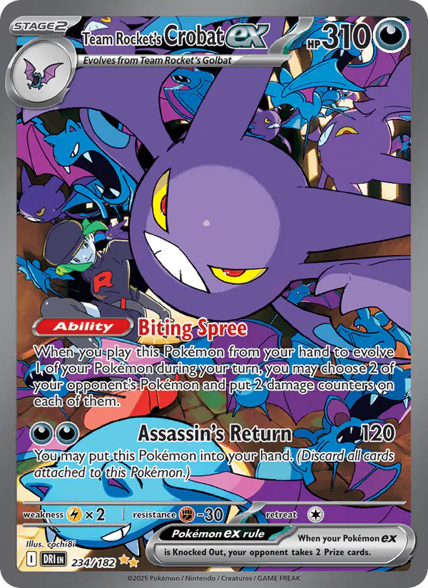 Carta Team Rocket's Crobat ex 234/182 de Destined Rivals