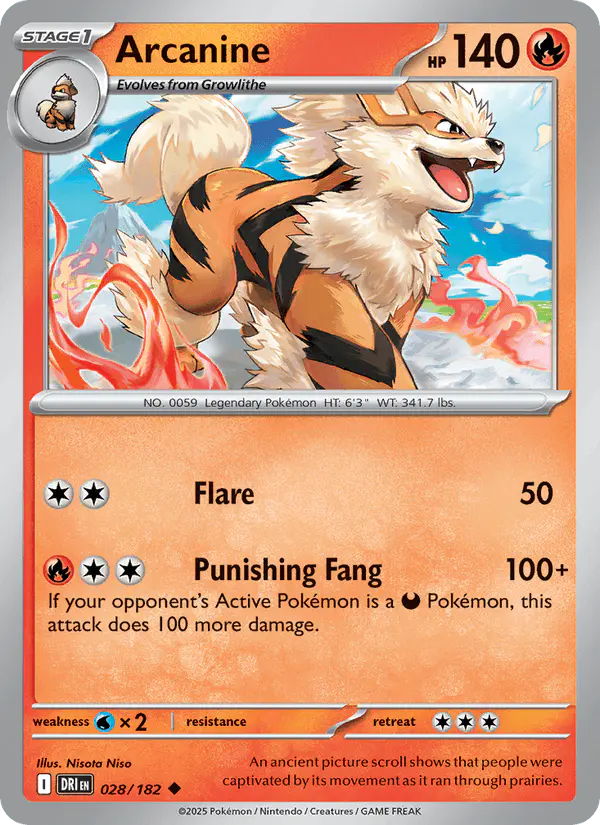 Carta Arcanine 028/182 de Destined Rivals