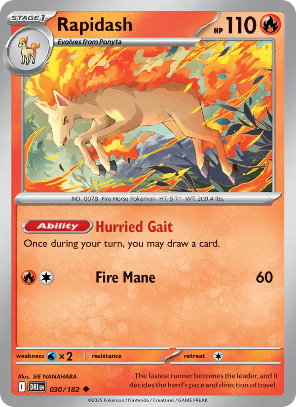 Carta Rapidash 030/182 de Destined Rivals