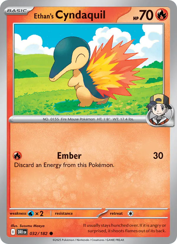 Carta Ethan's Cyndaquil 032/182 de Destined Rivals