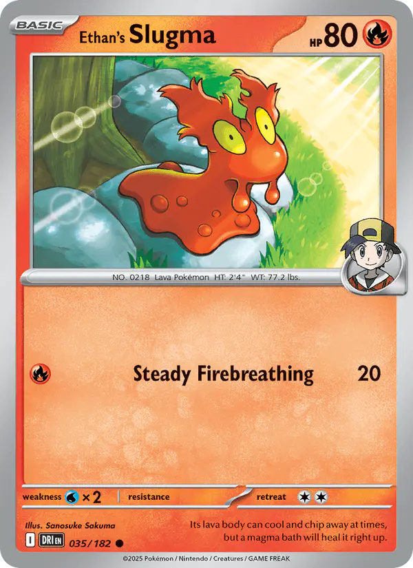 Carta Ethan's Slugma 035/182 de Destined Rivals