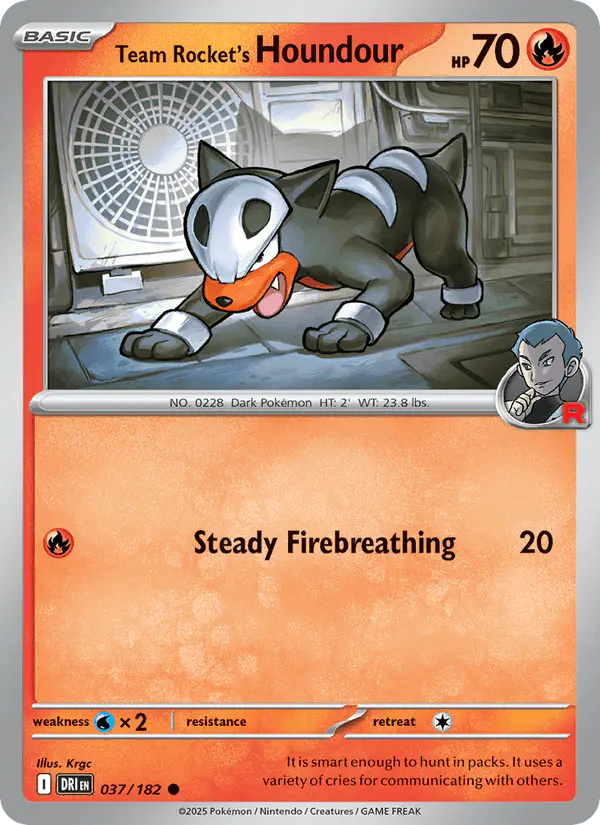 Carta Team Rocket's Houndour 037/182 de Destined Rivals