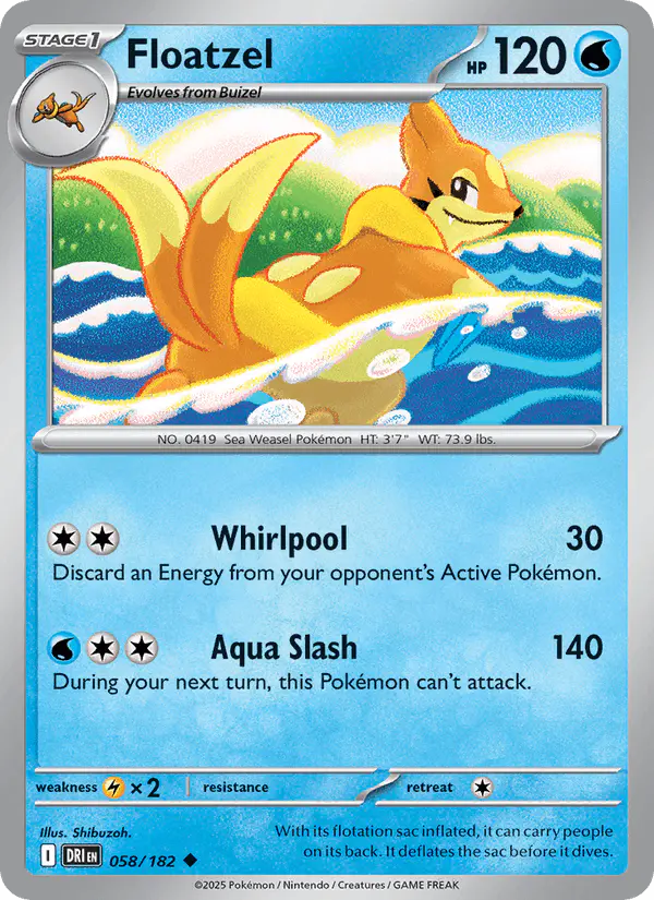 Carta Floatzel 058/182 de Destined Rivals