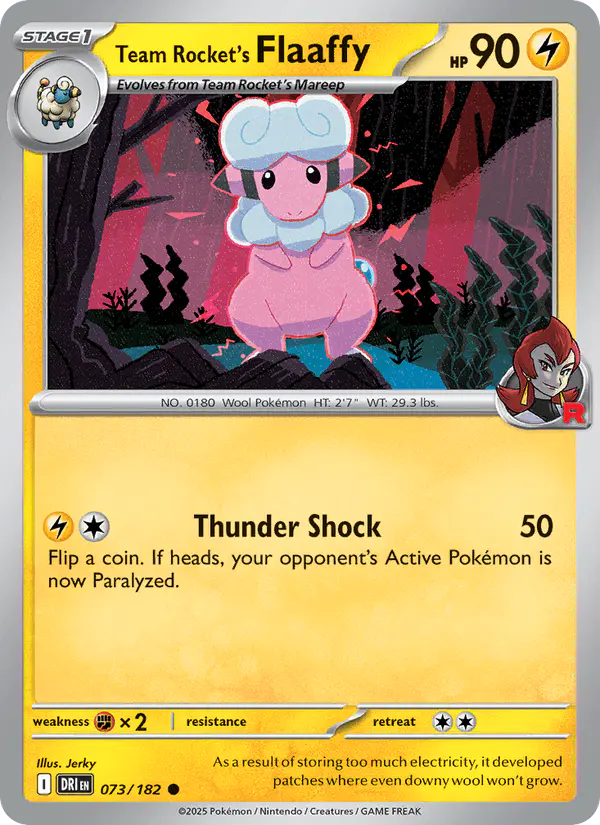 Carta Team Rocket's Flaaffy 073/182 de Destined Rivals