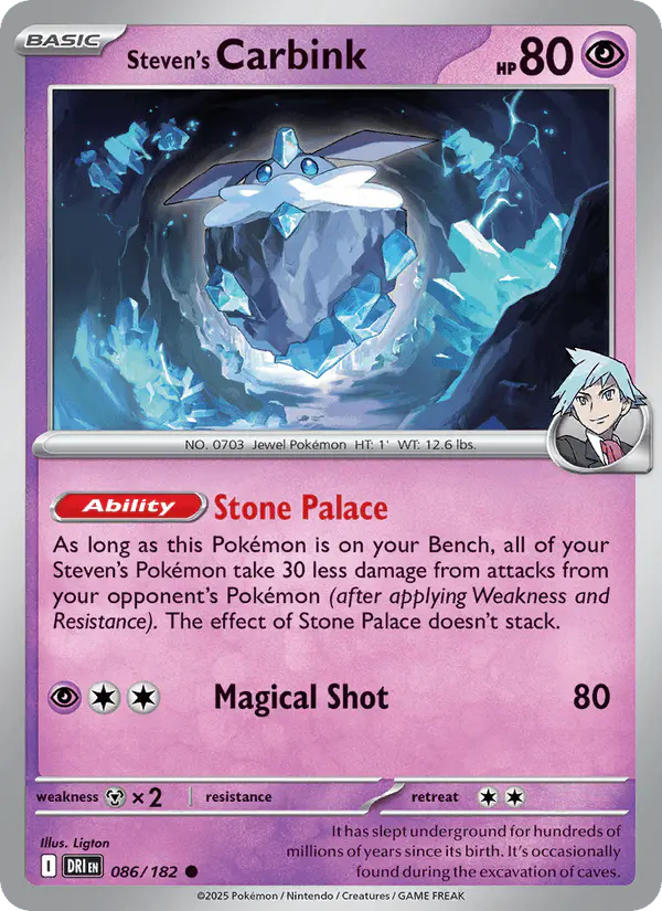 Carta Steven's Carbink 086/182 de Destined Rivals