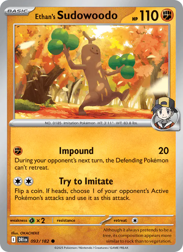 Carta Ethan's Sudowoodo 093/182 de Destined Rivals
