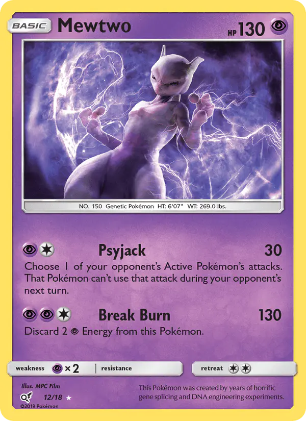 Carta Mewtwo 12/18 de Detective Pikachu
