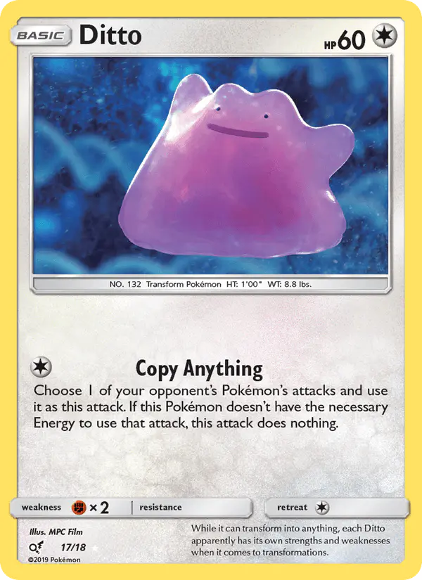 Carta Ditto 17/18 de Detective Pikachu