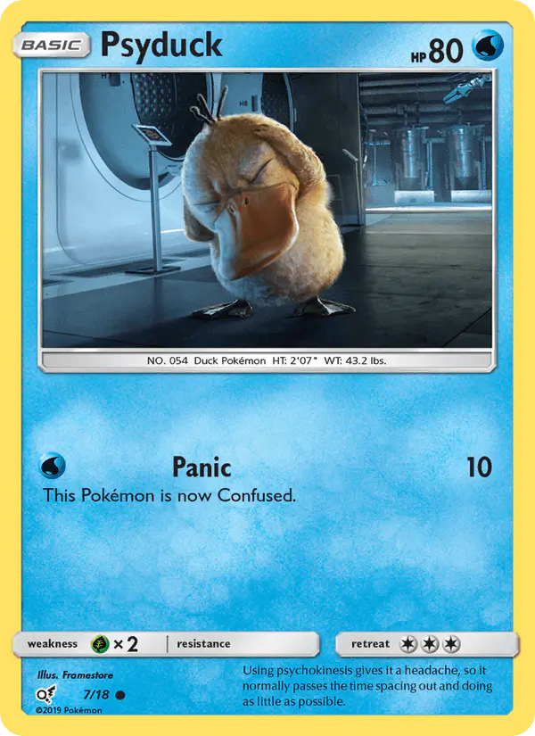 Carta Psyduck 7/18 de Detective Pikachu