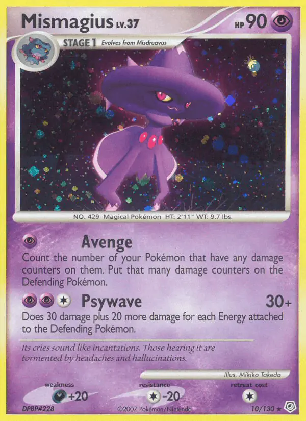 Carta Mismagius 10/130 de Diamond & Pearl