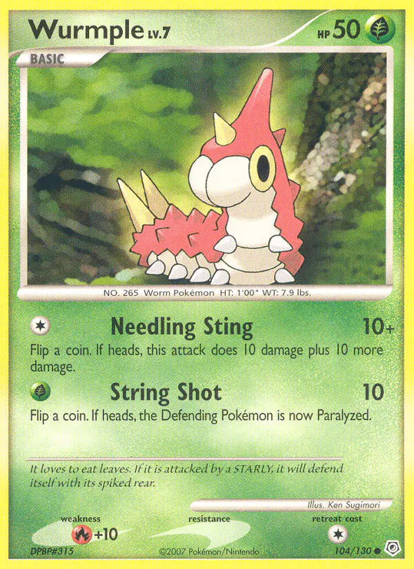 Carta Wurmple 104/130 de Diamond & Pearl