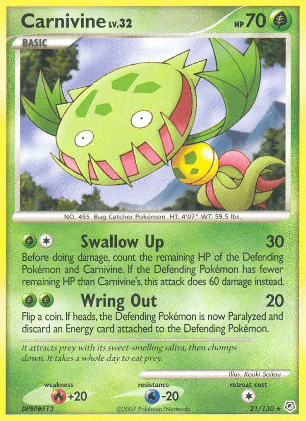 Carta Carnivine 21/130 de Diamond & Pearl