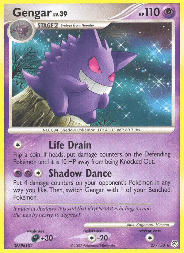 Carta Gengar 27/130 de Diamond & Pearl
