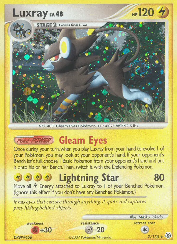 Carta Luxray 7/130 de Diamond & Pearl