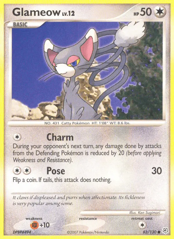 Carta Glameow 83/130 de Diamond & Pearl