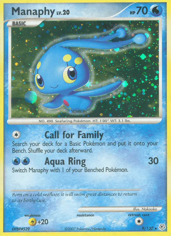 Carta Manaphy 9/130 de Diamond & Pearl