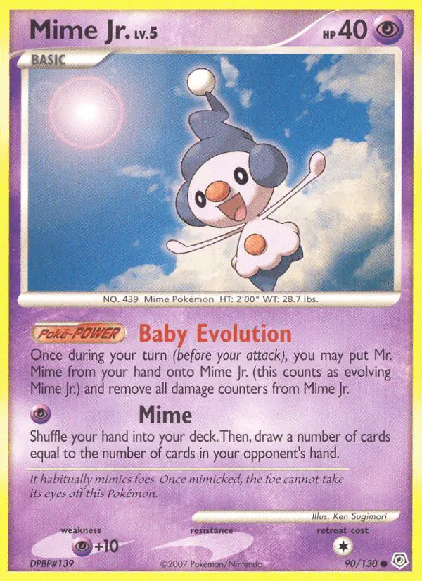 Carta Mime Jr. 90/130 de Diamond & Pearl
