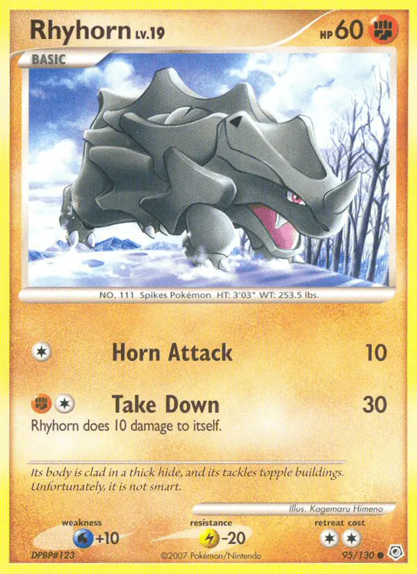 Carta Rhyhorn 95/130 de Diamond & Pearl