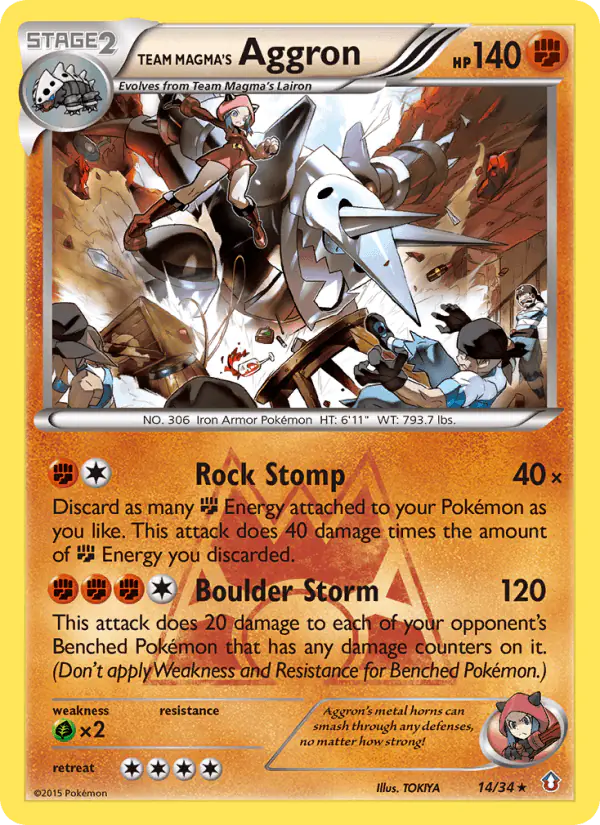 Carta Team Magma's Aggron 14/34 de Double Crisis