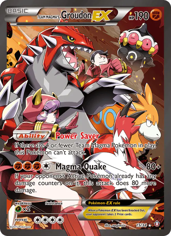 Carta Team Magma's Groudon EX 15/34 de Double Crisis