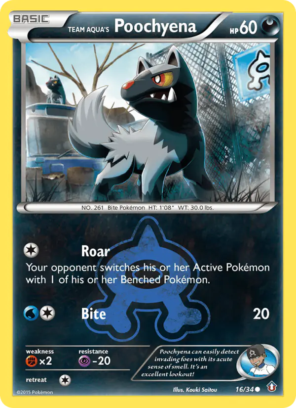 Carta Team Aqua's Poochyena 16/34 de Double Crisis
