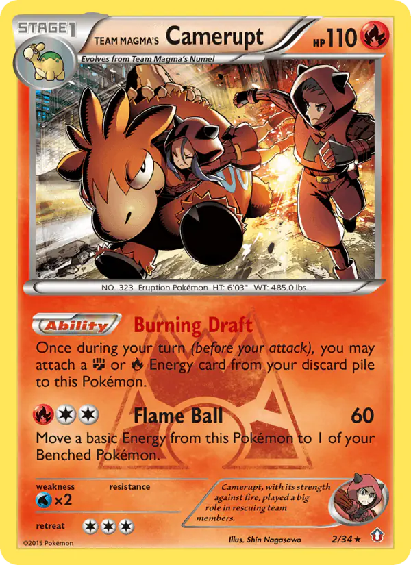 Carta Team Magma's Camerupt 2/34 de Double Crisis