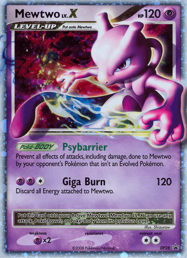 Carta Mewtwo DP28 de DP Black Star Promos