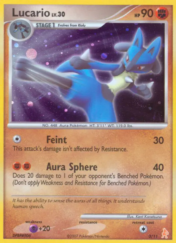 Carta Lucario 3/11 de DP trainer Kit (Lucario)