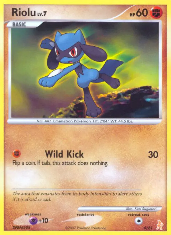 Carta Riolu 6/11 de DP trainer Kit (Lucario)