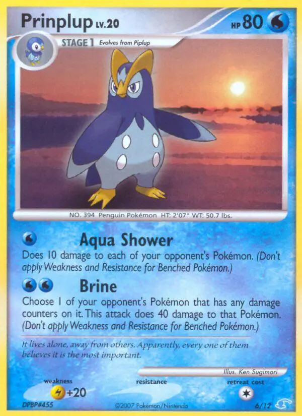 Carta Prinplup 6/12 de DP trainer Kit (Manaphy)