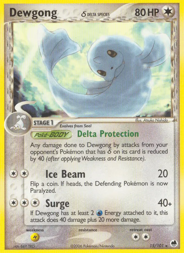 Carta Dewgong δ 15/101 de Dragon Frontiers