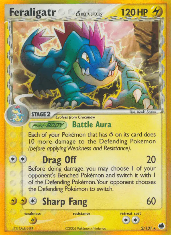 Carta Feraligatr δ 2/101 de Dragon Frontiers