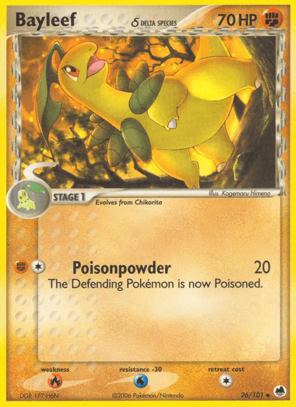Carta Bayleef δ 26/101 de Dragon Frontiers