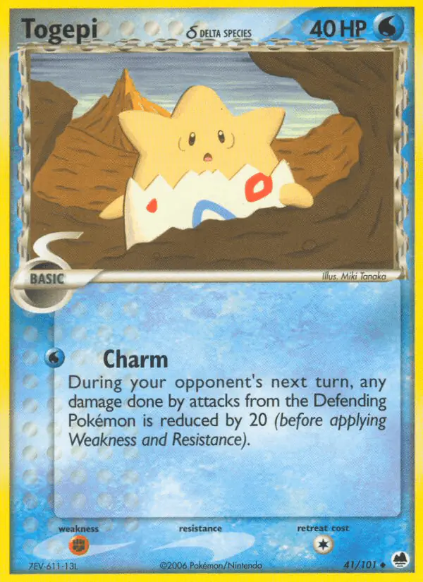 Carta Togepi δ 41/101 de Dragon Frontiers