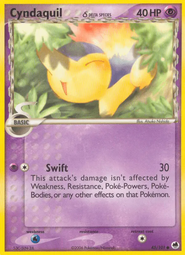 Carta Cyndaquil δ 45/101 de Dragon Frontiers